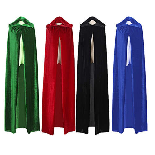 Unisex Mantle Hooded Cloak Coat Wicca Robe Medieval Cape Shawl Halloween Cosplay Party Witch Wizard Costumes