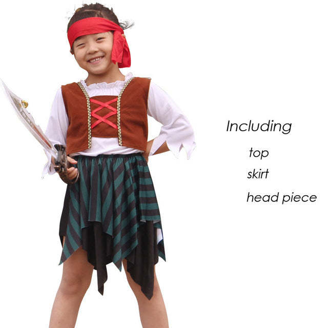 Halloween Carnival Party Costume For Girl Girls Kids Children Pirate Costumes Fantasia Infantil Cosplay Clothing