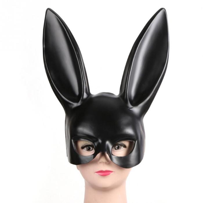 Fashion Pvc Women Girl Party Cosplay Rabbit Ears Mask Sexy Long Ears Carnival Mask Halloween