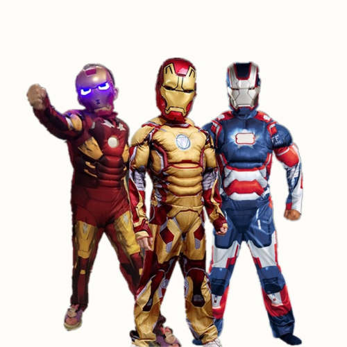 Iron Man Costume For Kids Mask Cosplay Ironman Halloween Costumes Girls Boys Children Carnival Superhero Avengers Child Muscle