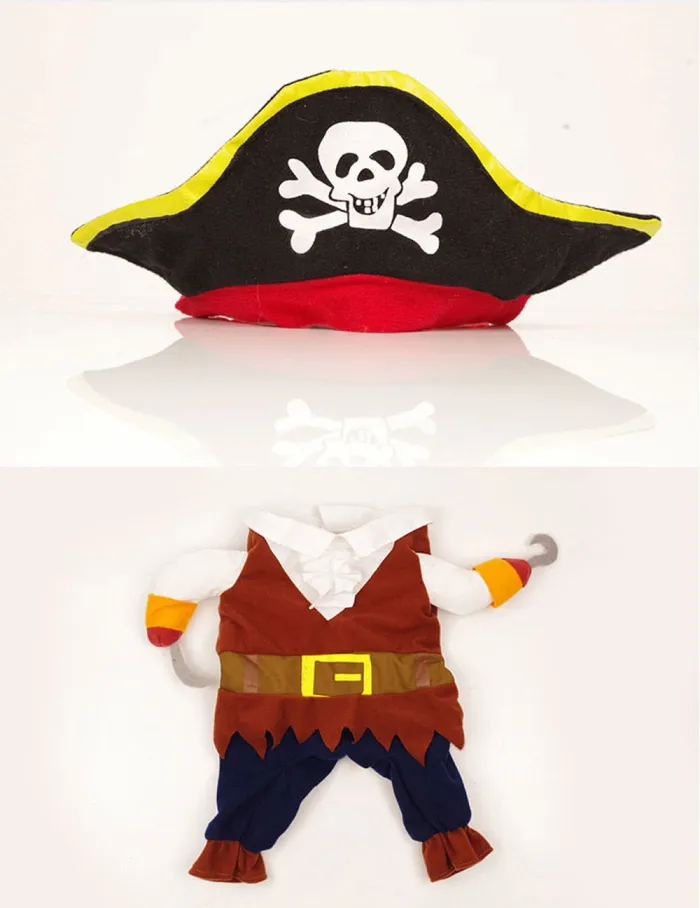 Pet Clothes Cosplay Pirate Dogs Cat Halloween Cute Costume Clothing Comfort
