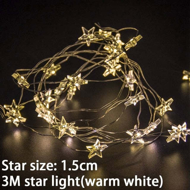 5M Led Copper Wire String Lights Romantic Wedding Fairy Light Decoration Aa Battery