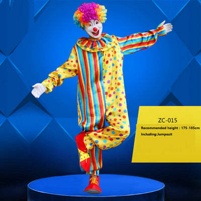 Holiday Variety Funny Clown Costumes Christmas Adult Woman Man Joker Costume Cosplay Party Dress Up Clown Clothes Suit Costume