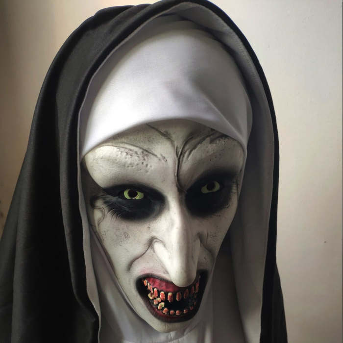 The Nun Horror Mask Cosplay Valak Scary Latex Masks With Headscarf Full Face Helmet Halloween Party Props  Drop Shipping