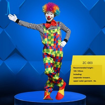 Holiday Variety Funny Clown Costumes Christmas Adult Woman Man Joker Costume Cosplay Party Dress Up Clown Clothes Suit Costume