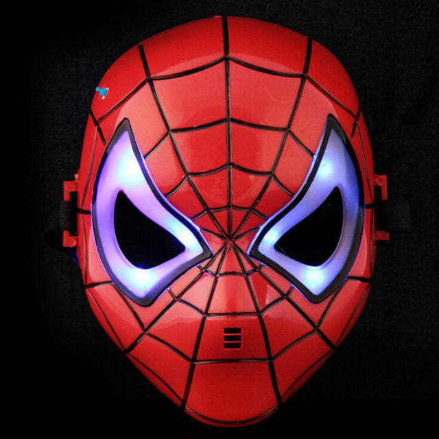 Led Glowing Super Hero Mask The Avengers Spiderman Captain America Iron Man Hulk Batman Party Cosplay Halloween Mask Toy