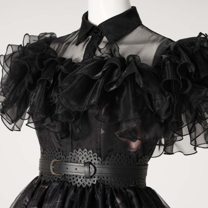 Wednesday The Addams Family ( Tv Series) Wednesday Black Raval Ball Dress Cosplay Costume