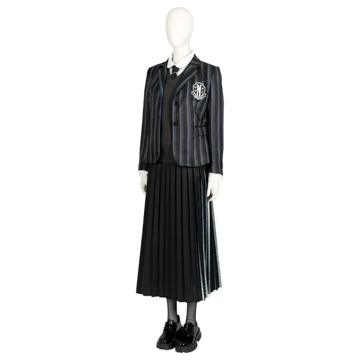 The Addams Family  Wednesday Wednesday Addams School Uniform Cosplay Costume