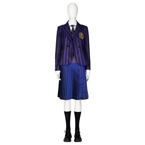 Wednesday ( Tv Series) Nevermore Academy Uniform Purple Female Cosplay Costume