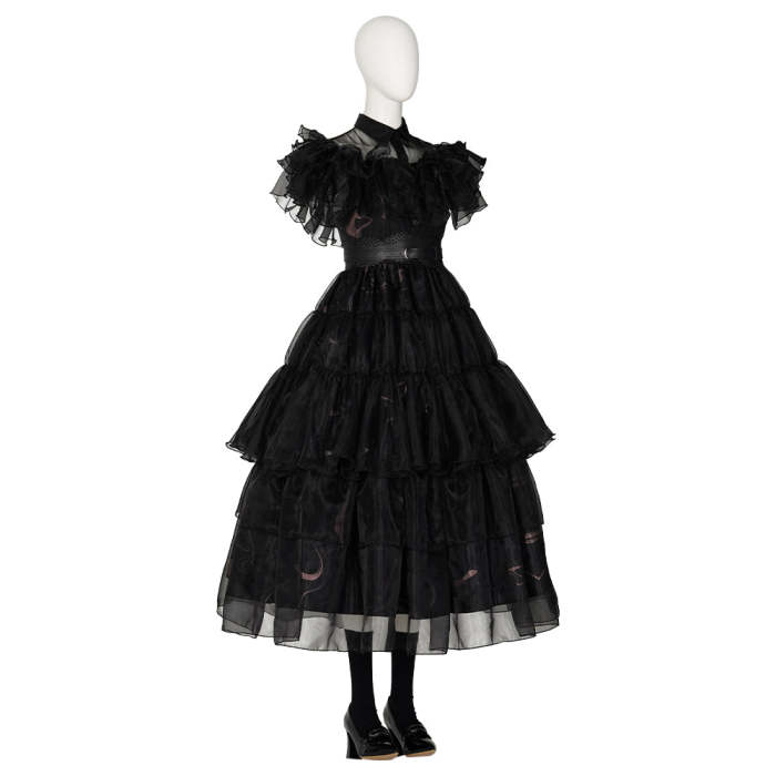 Wednesday The Addams Family ( Tv Series) Wednesday Black Raval Ball Dress Cosplay Costume