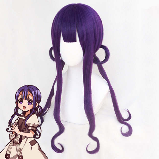 Jibaku Shounen Hanako-Kun Akane Aoi Purple Cosplay Wig