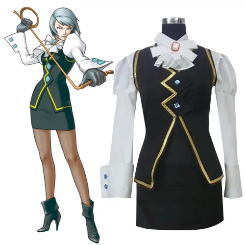 Ace Attorney Gyakuten Saiban Franziska Von Karma Cosplay Costume