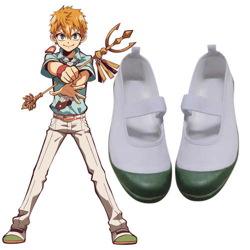 Jibaku Shounen Hanako-Kun Toilet-Bound Hanako-Kun Minamoto Kou White Green Cosplay Shoes