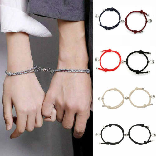 2Pcs Magnetic Attract Each Other Creative Personality Couple Bff Bracelet Chain