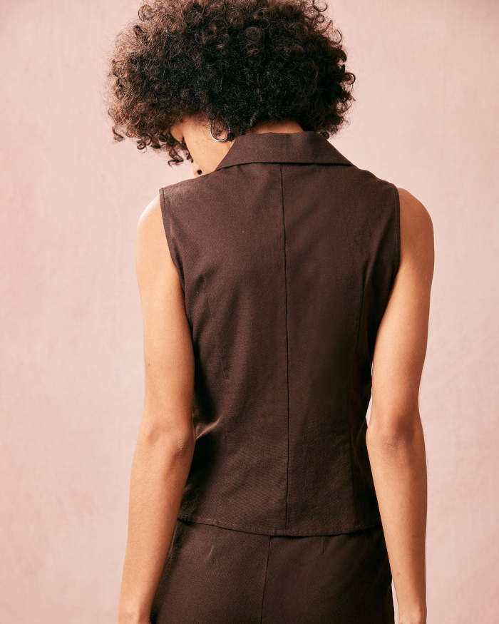 The Collared Sleeveless Button Up Vest