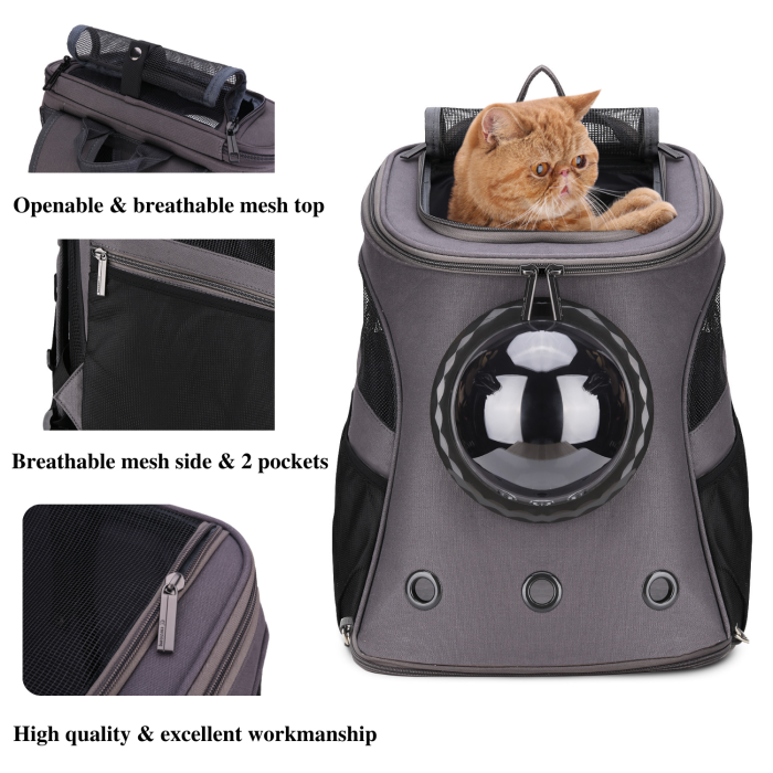 Canvas Bubble And Breathable Capsule Portable Pet Backpack-Large