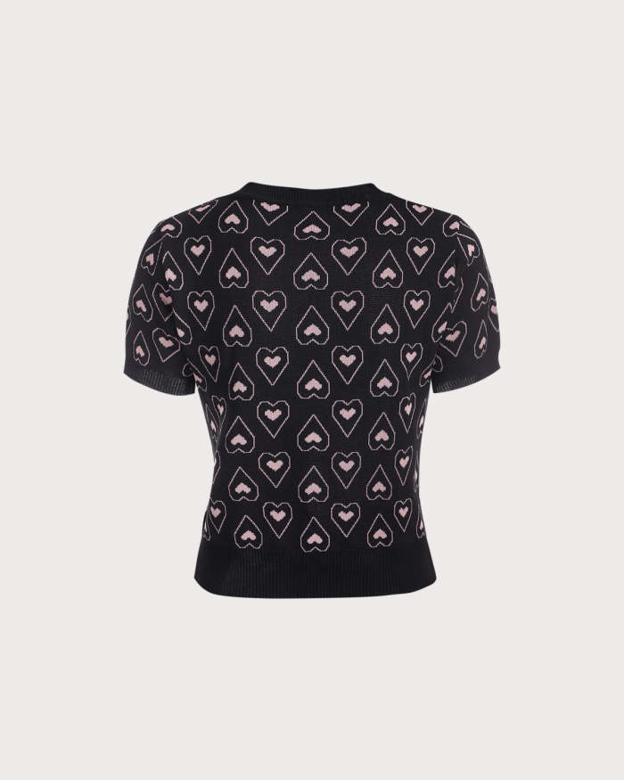 The Black Short Sleeve Knit Top