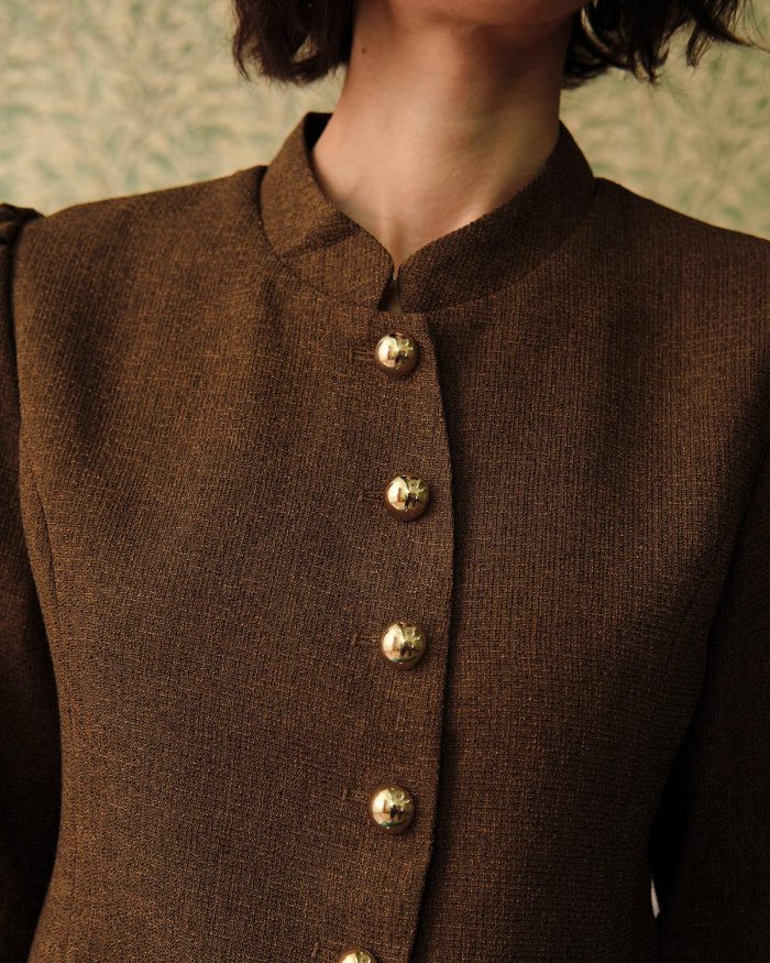 The Solid Retro Single-Breasted Tweed Jacket