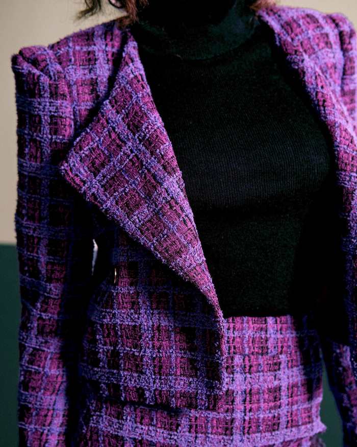 The Plaid Tweed Cropped Jacket