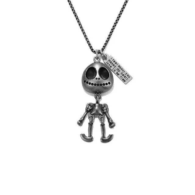 Titanium Steel Cartoon Bear Dinosaur Robot Necklace Punk Retro