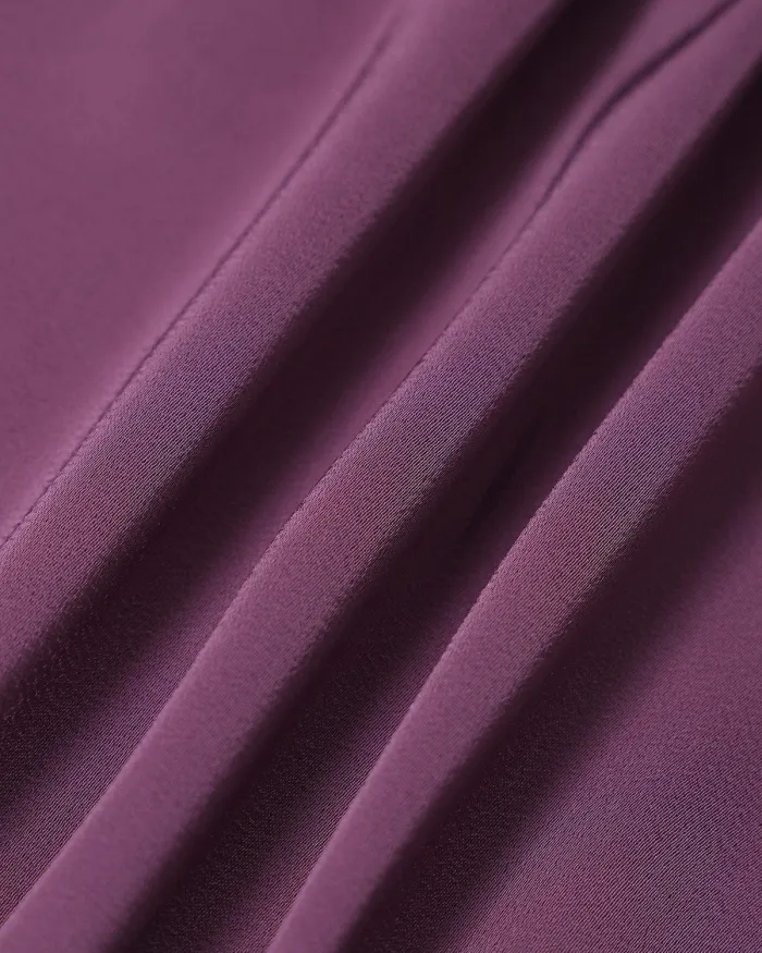 The Solid Satin Collared Wrap Blouse