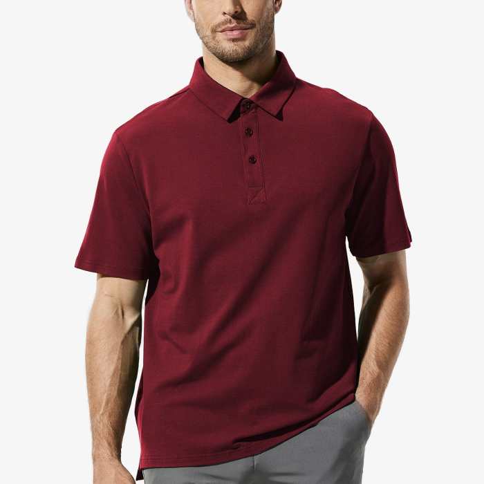 Men Short Sleeve Polo Shirts Ultra-Soft Cotton Golf Shirts