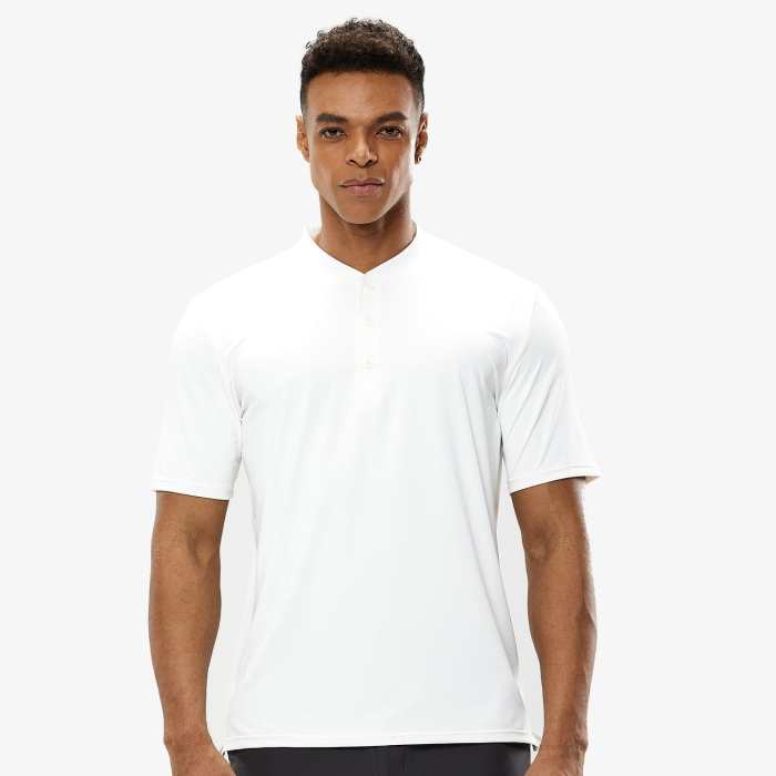 Men Henley T-Shirt Quick Dry Collarless Casual Tee Shirts