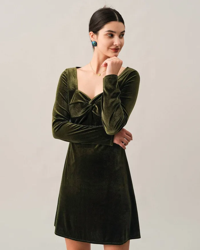 The Solid Velvet Mini Dress