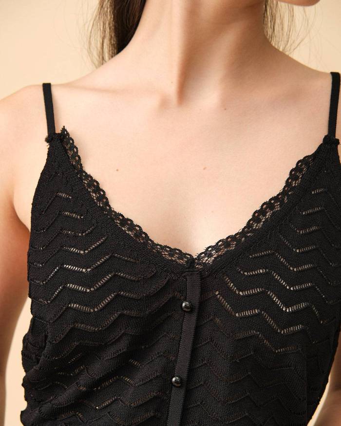 The Lace Trim Knit Cami Top