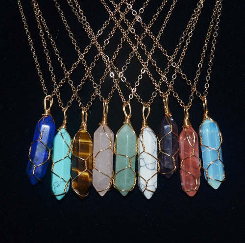 1Pc Crystal Necklace Natural Stone Healing Necklace