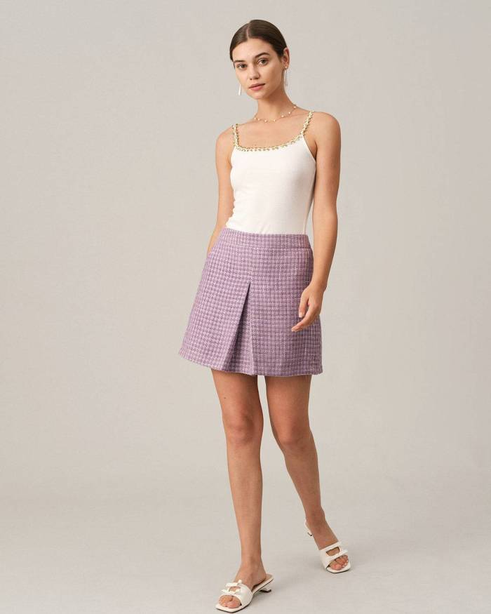 The Plaid Tweed Mini Skirt
