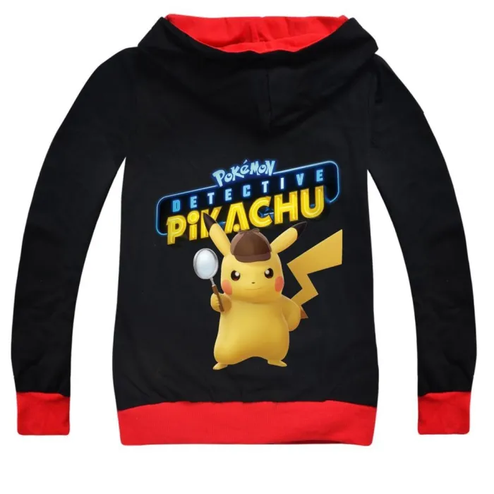 Pokemon Detective Pikachu Boys Kids Pure Cotton Zip Up Hoodie Jacket