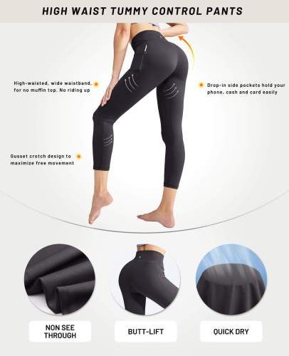 Women High Waist Yoga Leggings, 7/8 Length