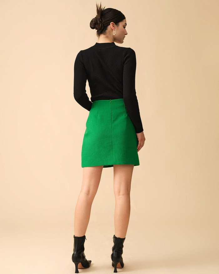 The Solid High-Waisted Mini Skirt