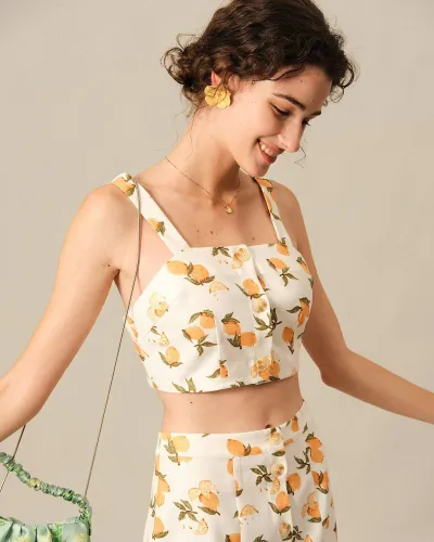 The Fruit Print Cami Skirt Set