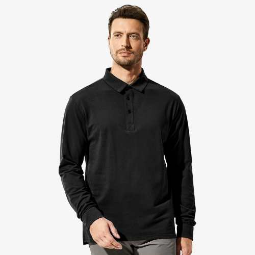 Men Golf Polo Shirts Regular-Fit Collared Cotton Shirt