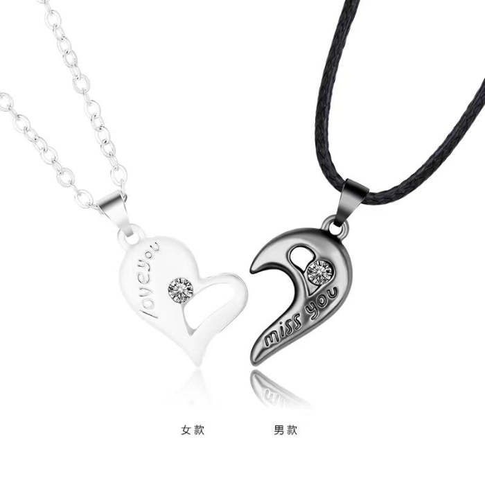 Fashion Lovers`Couple Pendant Attract With Magnet Necklaces Jewelry