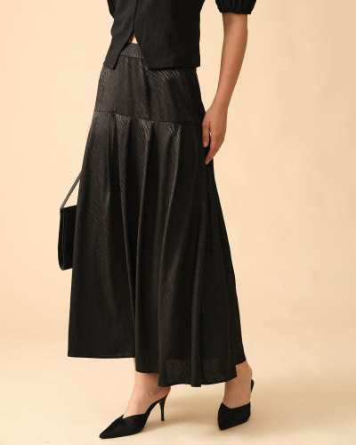 The Solid High Waisted Zip Skirt