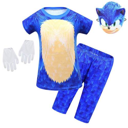 Boys Girls Sonic The Hedgehog Kids Halloween Cosplay Costume