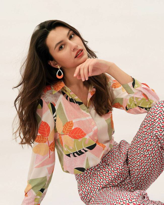 The Color Block Tropical Print Shirt