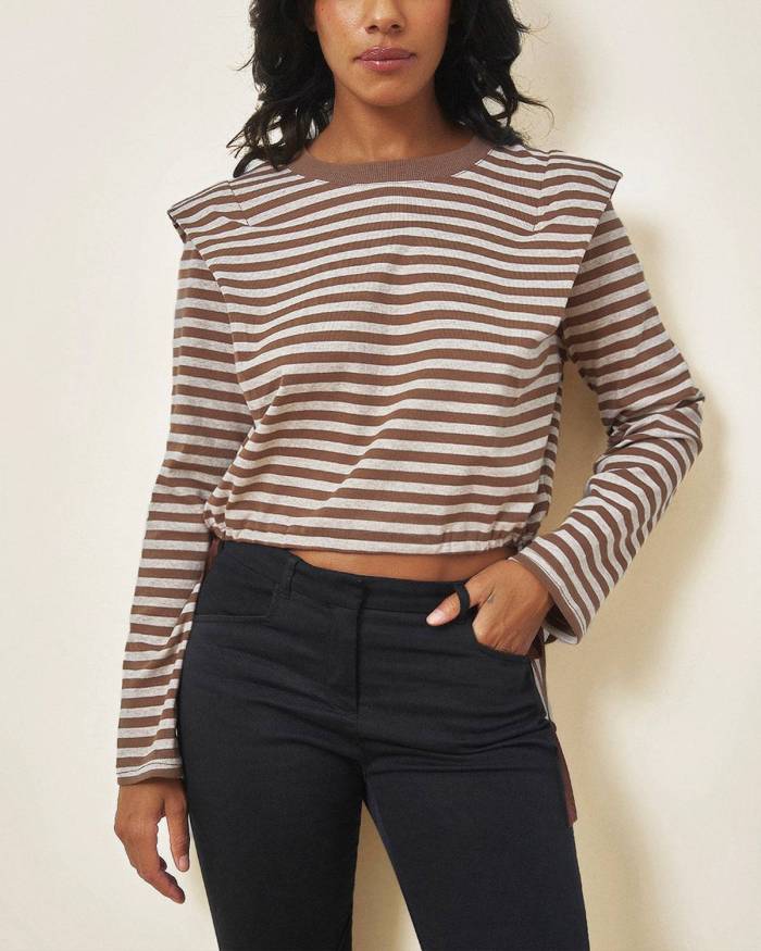 The Padded Shoulder Striped Tee