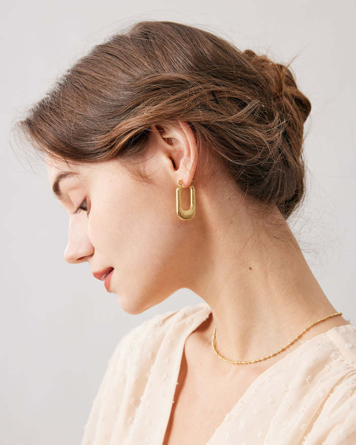 The Gold Geometric Hoop Earrings