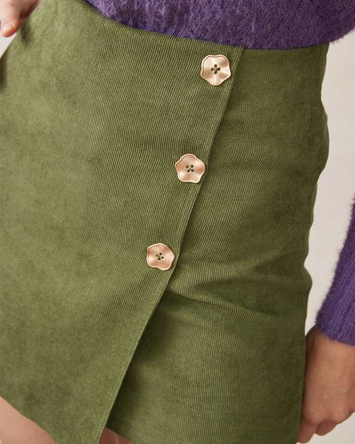 The Button Detailed A-Line Skirt