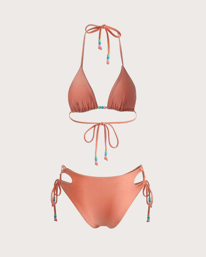The Orange Halter Bikini Set