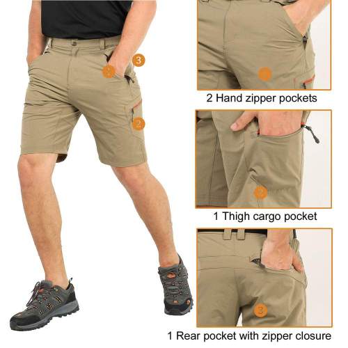 Men Stretch Hiking Shorts Quick Dry Nylon Cargo Shorts