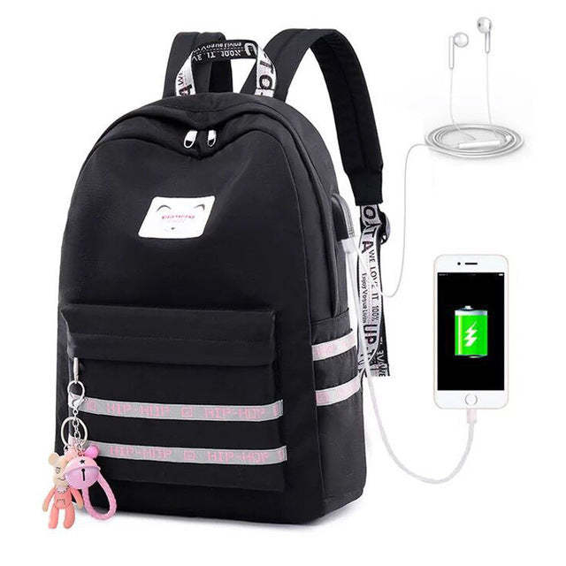 Usb Backpack For Teenage Girls School Bag