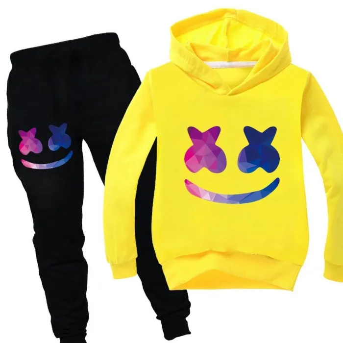 Dj Marshmello Ombre Print Girls Boys Hoodie N Sweatpants Child Suit
