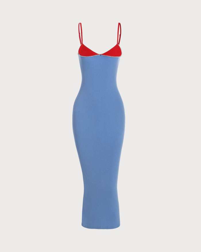 The Color Block Bodycon Maxi Dress