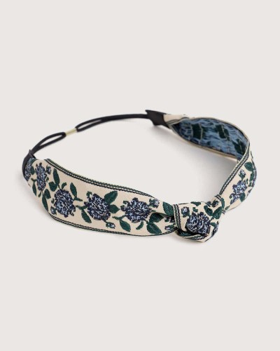 Knotted Floral Embroidered Headband