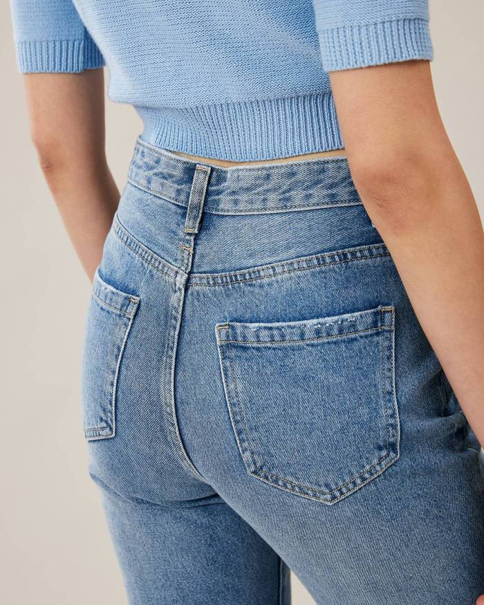 The Premium-Fabric Vintage Split Tassel Jeans